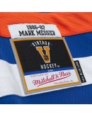 Mark Messier Edmonton Oilers Mitchell & Ness 1986/87 Alternate Captain Patch Blue Line Player Jersey - Royal