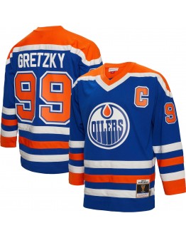 Wayne Gretzky Edmonton Oilers Mitchell & Ness 1986/87 Captain Patch Blue Line Player Jersey - Royal