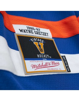 Wayne Gretzky Edmonton Oilers Mitchell & Ness 1986/87 Captain Patch Blue Line Player Jersey - Royal