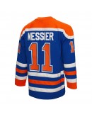 Mark Messier Edmonton Oilers Mitchell & Ness 1986/87 Alternate Captain Patch Blue Line Player Jersey - Royal