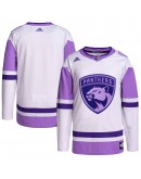 Florida Panthers adidas Hockey Fights Cancer Primegreen Authentic Blank Practice Jersey - White/Purple