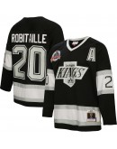 Luc Robitaille Los Angeles Kings Mitchell & Ness 1992/93 Alternate Captain Patch Blue Line Player Jersey - Black