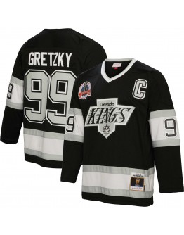 Wayne Gretzky Los Angeles Kings Mitchell & Ness 1992/93 Captain Patch Blue Line Player Jersey - Black