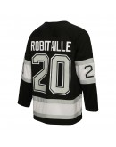 Luc Robitaille Los Angeles Kings Mitchell & Ness 1992/93 Alternate Captain Patch Blue Line Player Jersey - Black