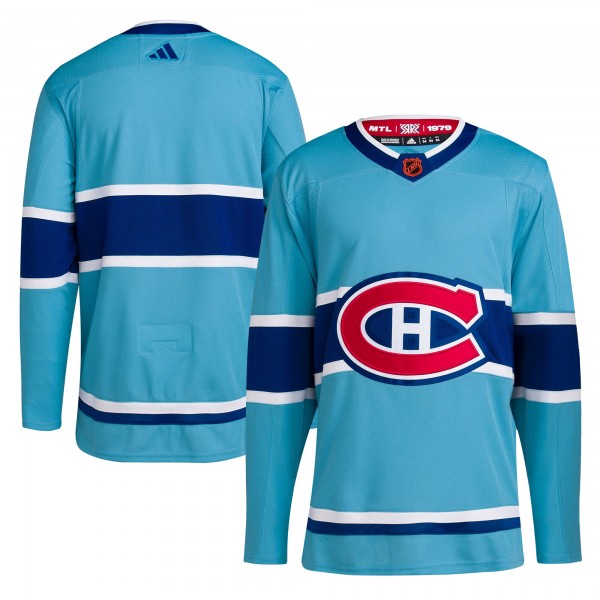 Montreal Canadiens adidas Reverse Retro 2.0 Authentic Blank Jersey - Light Blue