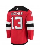 Nico Hischier New Jersey Devils adidas Home Captain Patch Primegreen Authentic Pro Player Jersey - Red