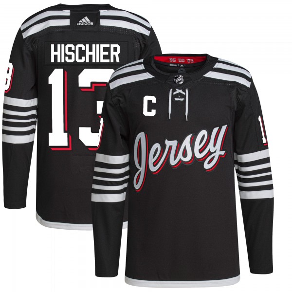 Nico Hischier New Jersey Devils adidas 2021/22 Alternate Primegreen Authentic Pro Player Jersey - Black