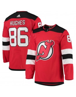 Jack Hughes New Jersey Devils adidas Home Primegreen Authentic Pro Player Jersey - Red