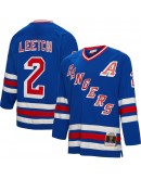 Brian Leetch New York Rangers Mitchell & Ness 1993/94 Alternate Captain Patch Blue Line Player Jersey - Blue