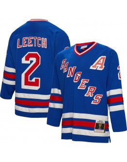 Brian Leetch New York Rangers Mitchell & Ness 1993/94 Alternate Captain Patch Blue Line Player Jersey - Blue