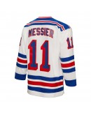 Mark Messier New York Rangers Mitchell & Ness 1993/94 Captain Patch Blue Line Player Jersey - White