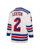 Brian Leetch New York Rangers Mitchell & Ness 1993/94 Alternate Captain Patch Blue Line Player Jersey - White