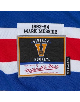 Mark Messier New York Rangers Mitchell & Ness 1993/94 Captain Patch Blue Line Player Jersey - White