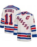 Mark Messier New York Rangers Mitchell & Ness 1993/94 Captain Patch Blue Line Player Jersey - White