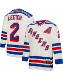 Brian Leetch New York Rangers Mitchell & Ness 1993/94 Alternate Captain Patch Blue Line Player Jersey - White