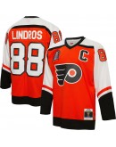 Eric Lindros Philadelphia Flyers Mitchell & Ness 1996/97 Captain Patch Blue Line Player Jersey - Orange