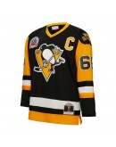 Mario Lemieux Pittsburgh Penguins Mitchell & Ness Big & Tall 1991 Captain Patch Blue Line Player Jersey - Black