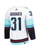 Philipp Grubauer Seattle Kraken adidas Primegreen Authentic Pro Away Player Jersey - White