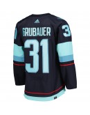 Philipp Grubauer Seattle Kraken adidas Primegreen Authentic Pro Home Player Jersey - Deep Sea Blue