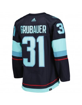 Philipp Grubauer Seattle Kraken adidas Primegreen Authentic Pro Home Player Jersey - Deep Sea Blue