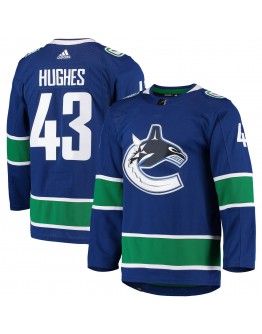 Quinn Hughes Vancouver Canucks adidas Home Authentic Pro Player Jersey - Blue