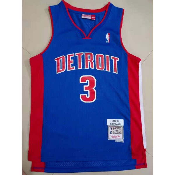 Ben Wallace #3 Detroit Pistons Jersey